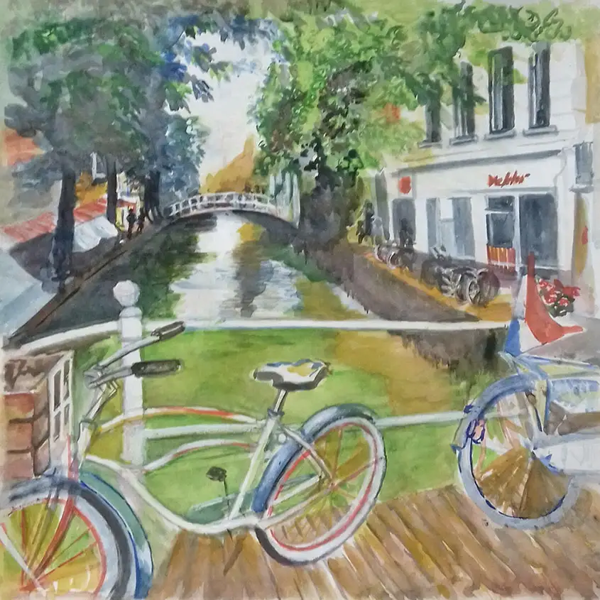 Holland Grachten :: Größe 40cm x 40cm :: Aquarell