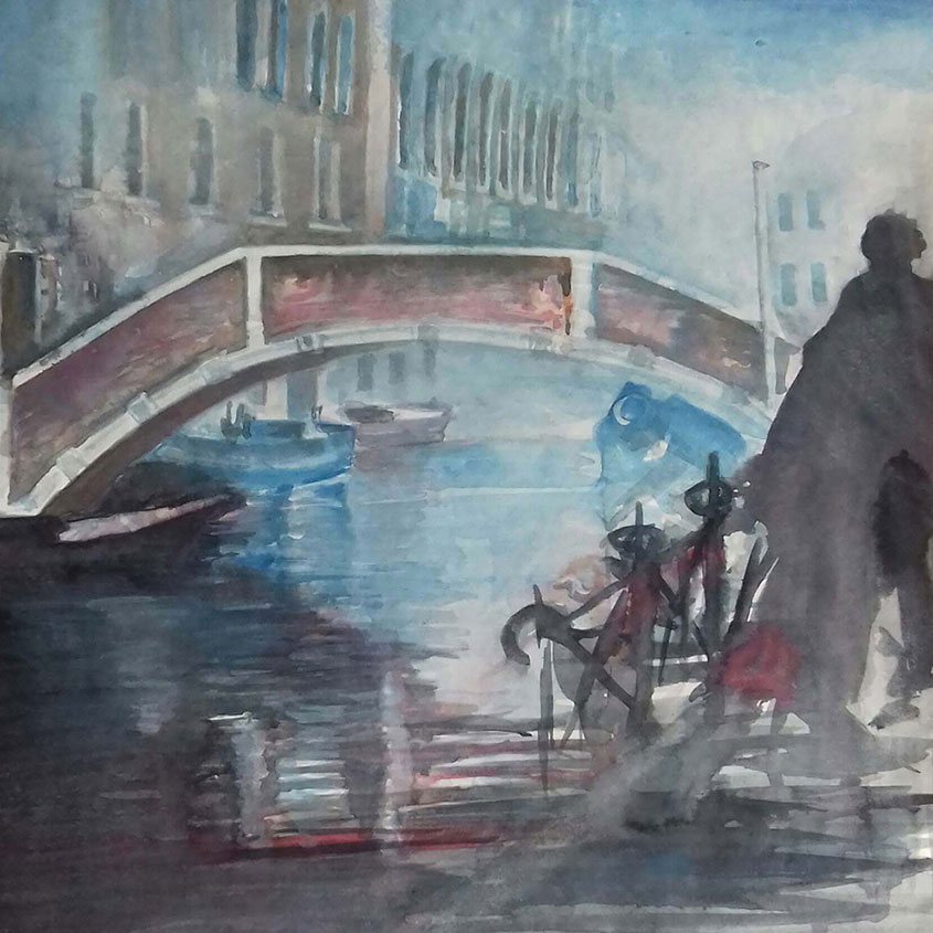 November in Venecija :: Größe 40cm x 40cm :: Aquarell