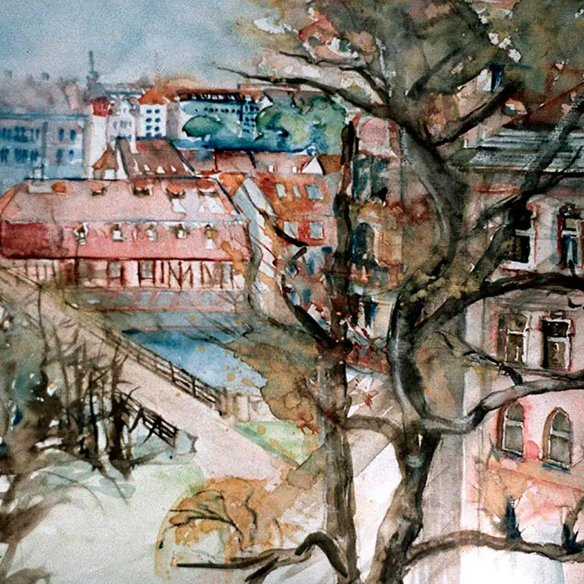 Nürnberg Weidenmühle :: Größe 30cm x 40cm :: Aquarell