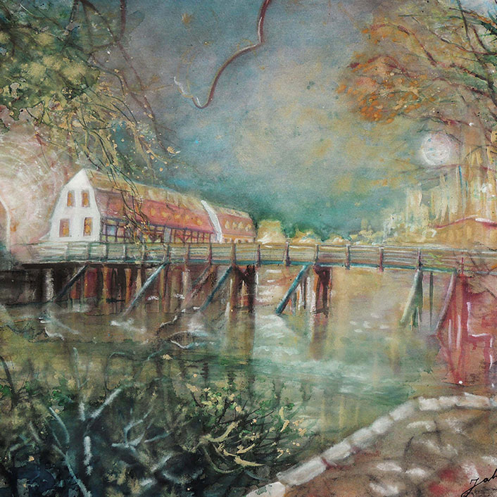 Weidenmühle Nürnberg :: Größe 50cm x 70cm :: Pastell