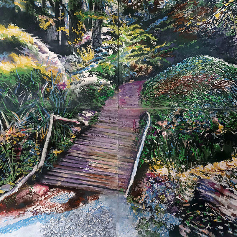 Garten Schloß Dennenlohe :: Größe 4 x 40cm x 40cm :: Pastell