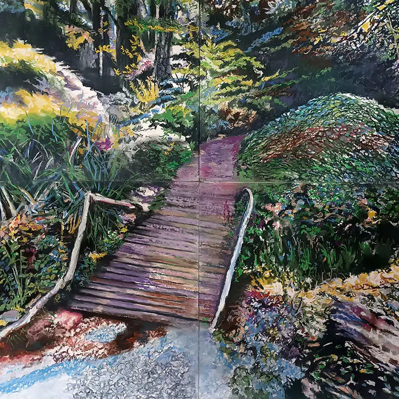 Garten Schloß Dennenlohe :: Größe 4 x 40cm x 40cm :: Pastell