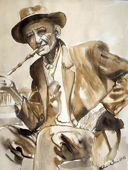 Auftragsarbeit :: Größe 56cm x 47cm :: Tuschelavierung