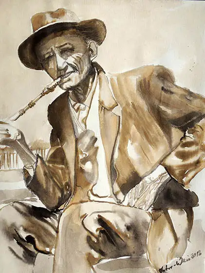 Auftragsarbeit :: Größe 56cm x 47cm :: Tuschelavierung