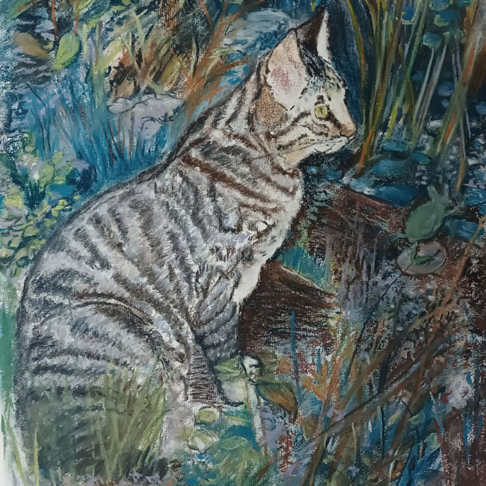 Bertie und die Teichmaus :: Größe 56cm x 42cm :: Pastell